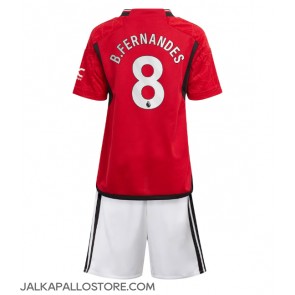 Manchester United Bruno Fernandes #8 Kotipaita Lapsille 2023-24 Lyhythihainen (+ shortsit)